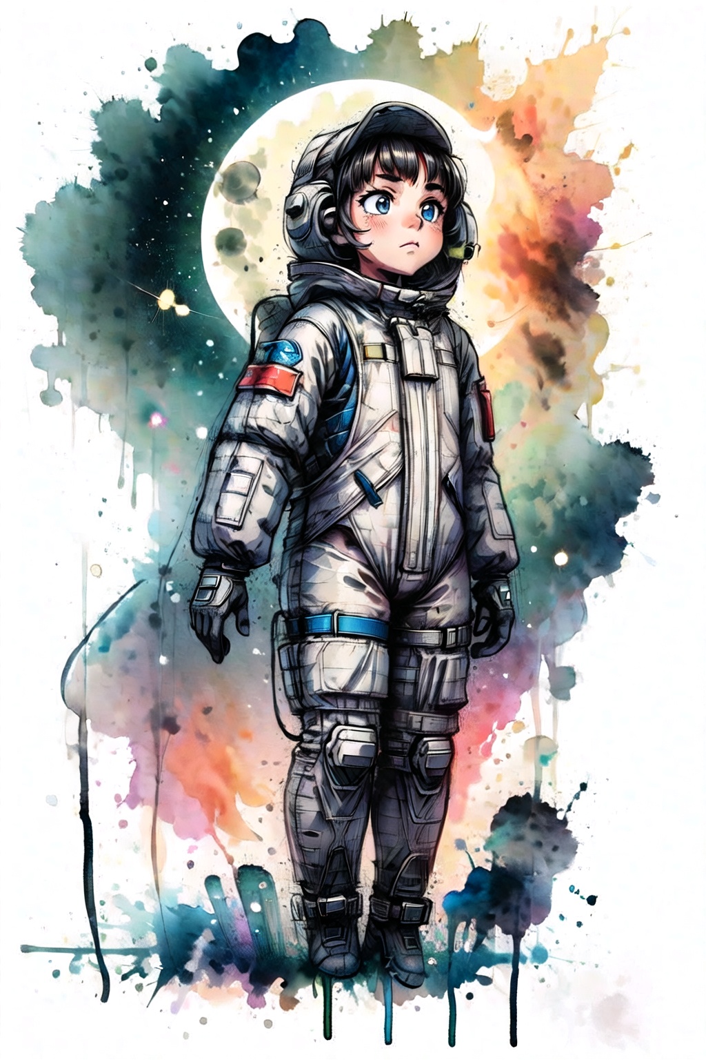 1girl,  space suit,  moon on Tensor.Art