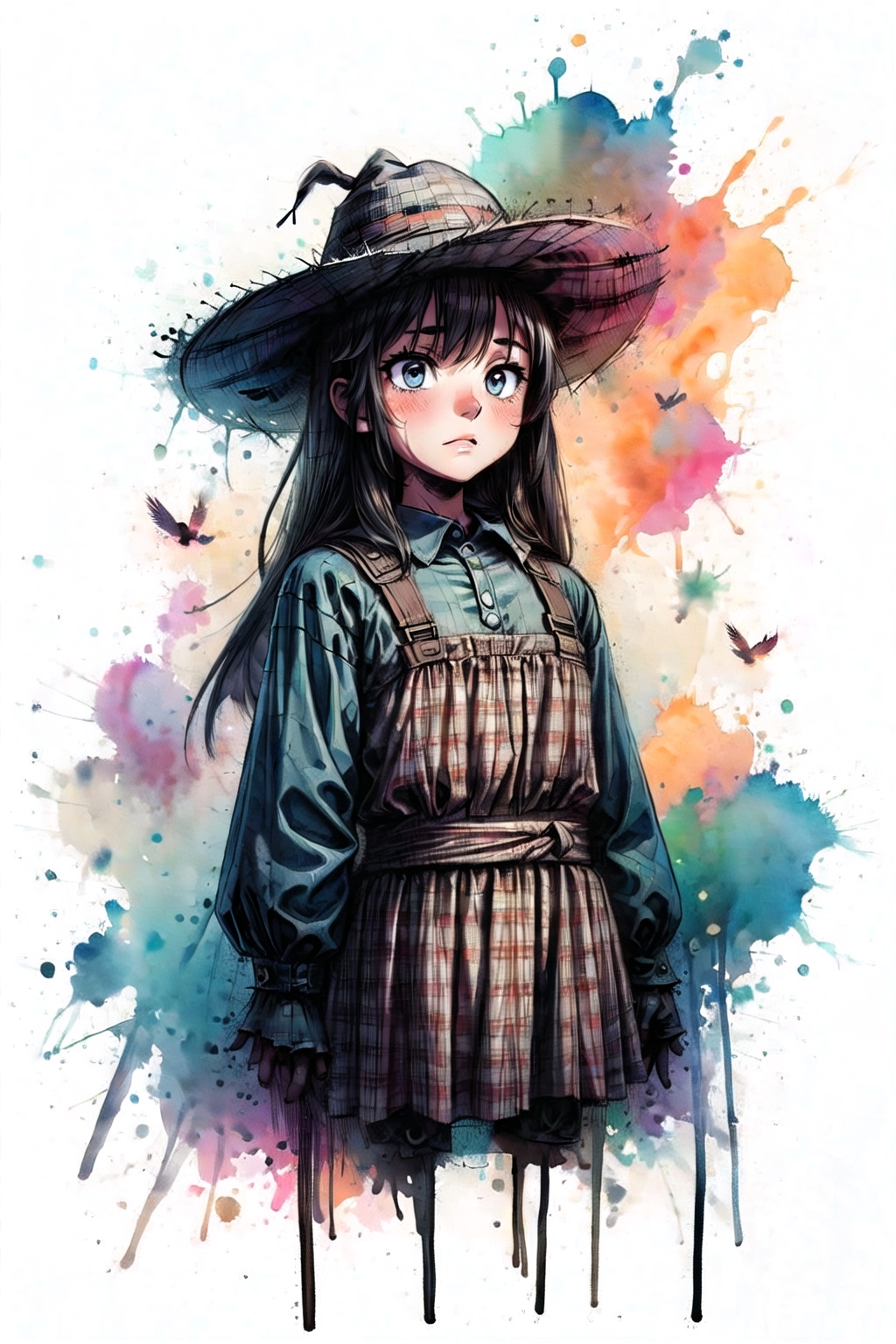1girl,  Scarecrow,  farm on Tensor.Art