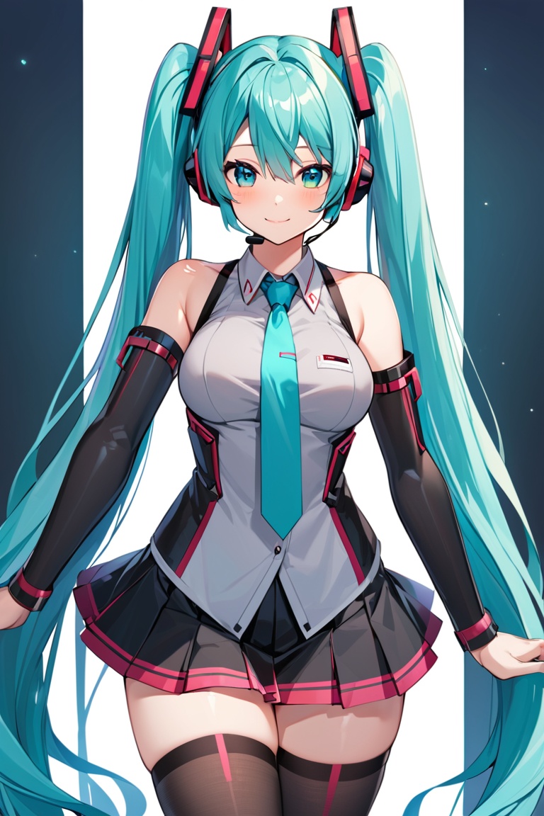 hatsune miku,  aqua necktie,  aqua hair on Tensor.Art
