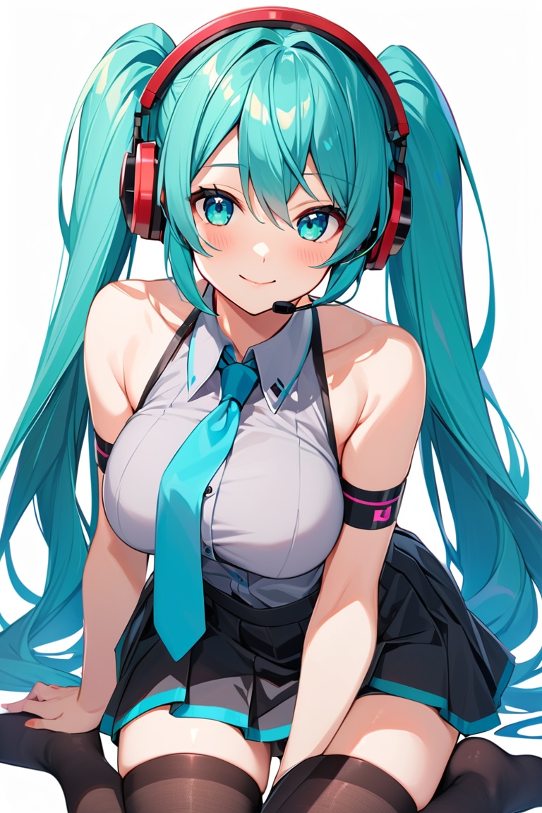 hatsune miku,  aqua necktie,  aqua hair on Tensor.Art