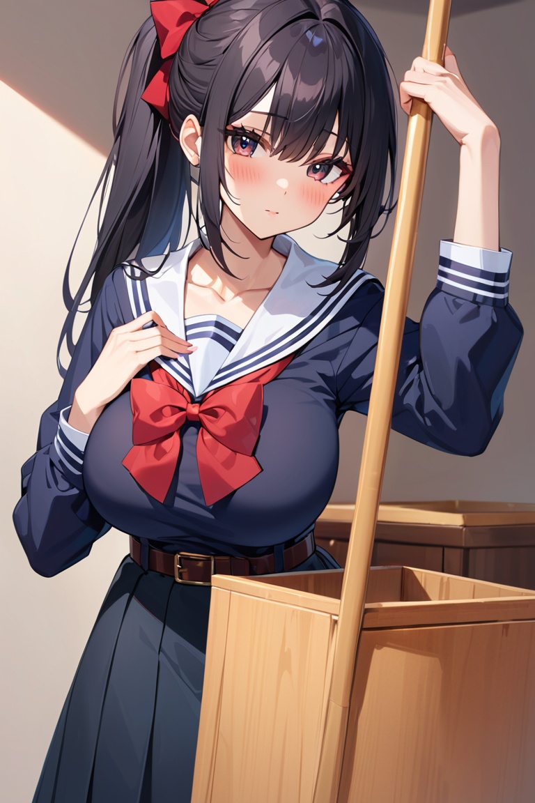 black shirt,  long skirt,  serafuku on Tensor.Art