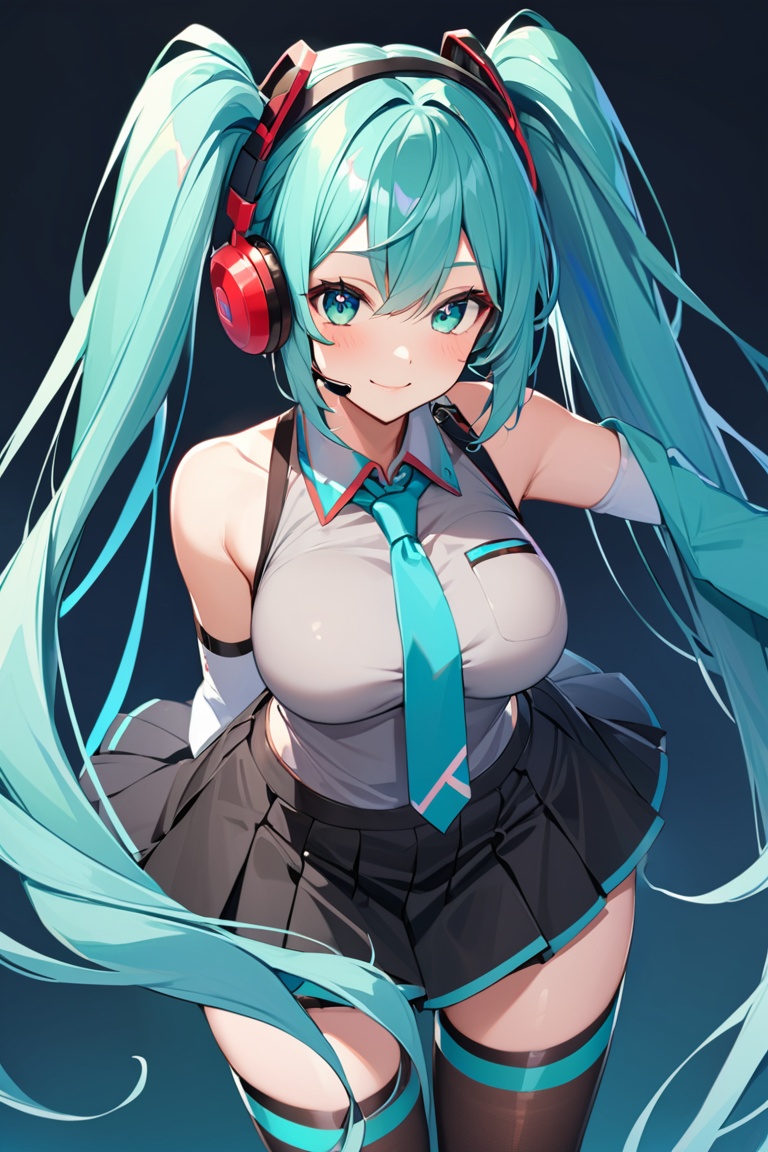 hatsune miku,  aqua necktie,  aqua hair on Tensor.Art