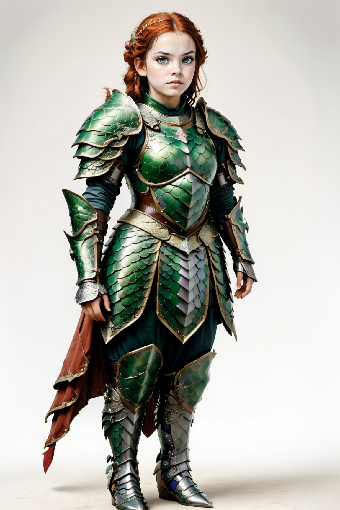 portrait of dwarf **** girl wearing dragon armor,  full shot (FS),  ((full body with legs)) on Tensor.Art