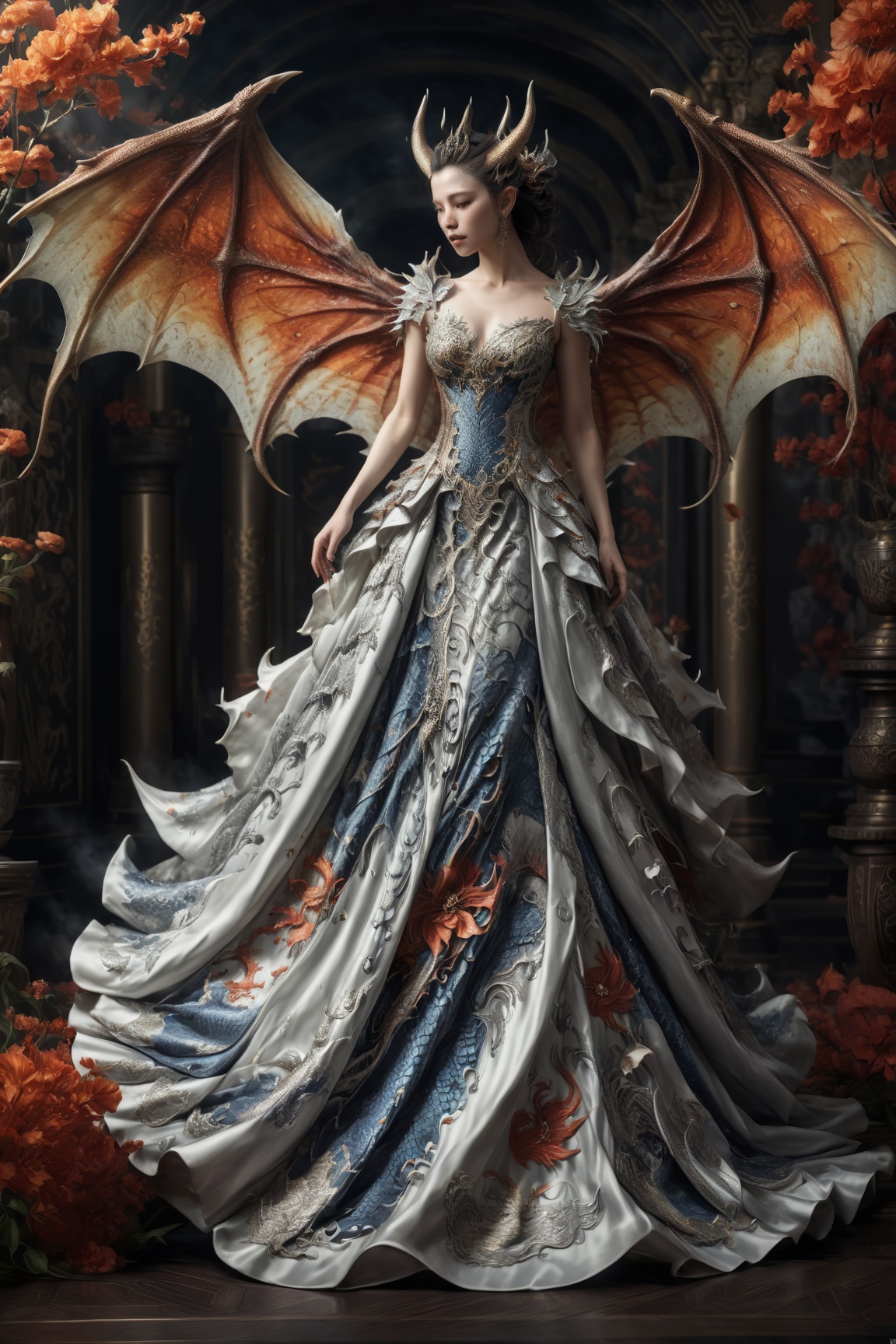 Dragon inspired dress,  Masterpiece,  Best Quality:1.3) on Tensor.Art