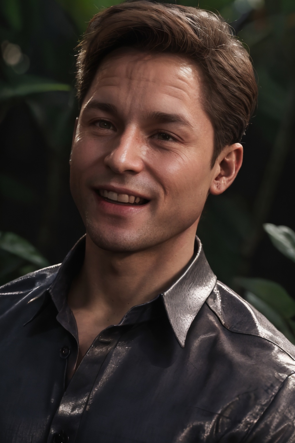 realistic image of Johnny Cage,  1man,  collared shirt on Tensor.Art