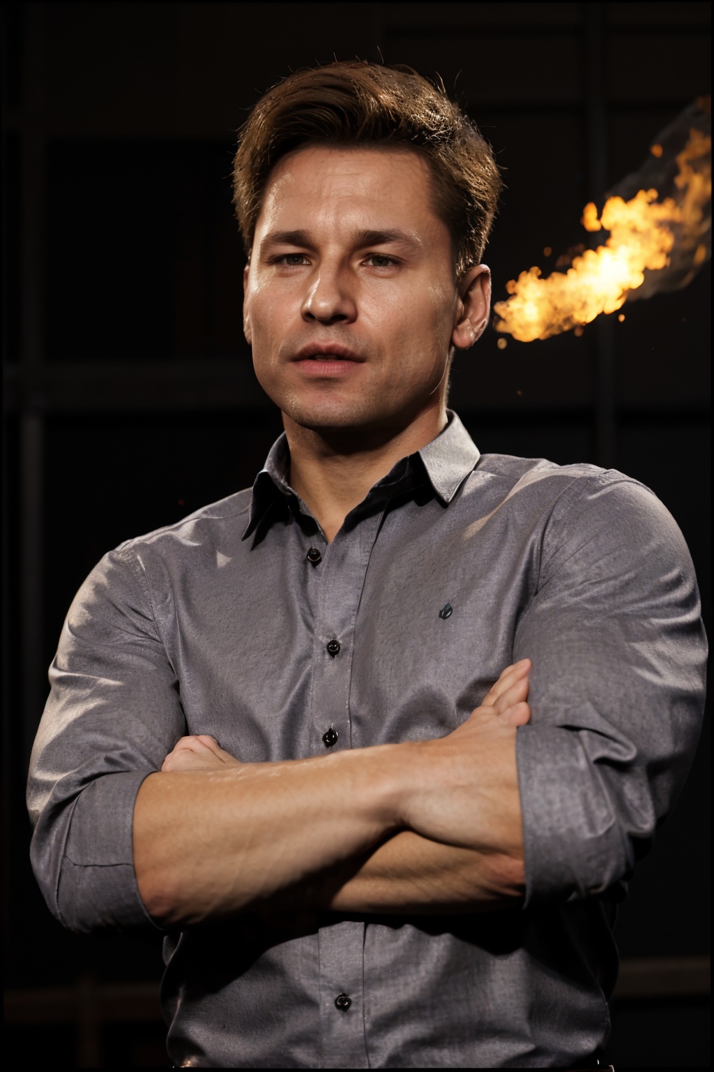 portrait of Johnny Cage,  man,  collared shirt on Tensor.Art