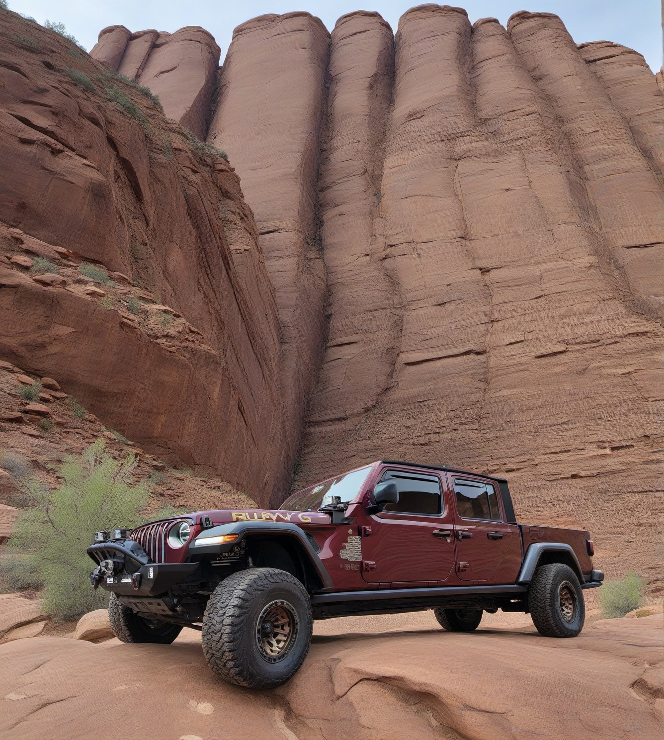 jeep gladiator,  outdoors,  at moab on Tensor.Art