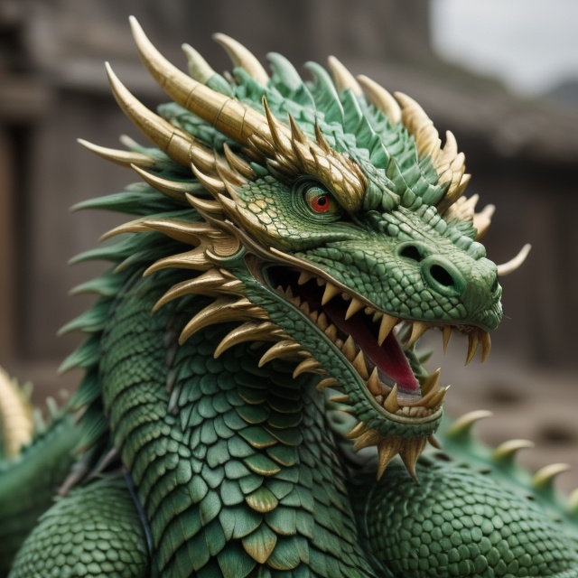 ancient green dragon scales,  2 eyes,  highly detailed by theway2377 on Tensor.Art