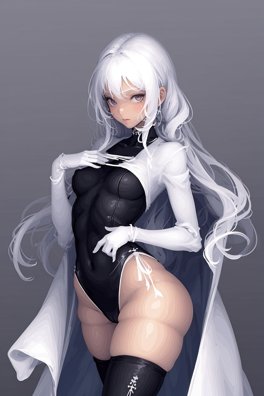 1girl,  long coat,  body suit on Tensor.Art
