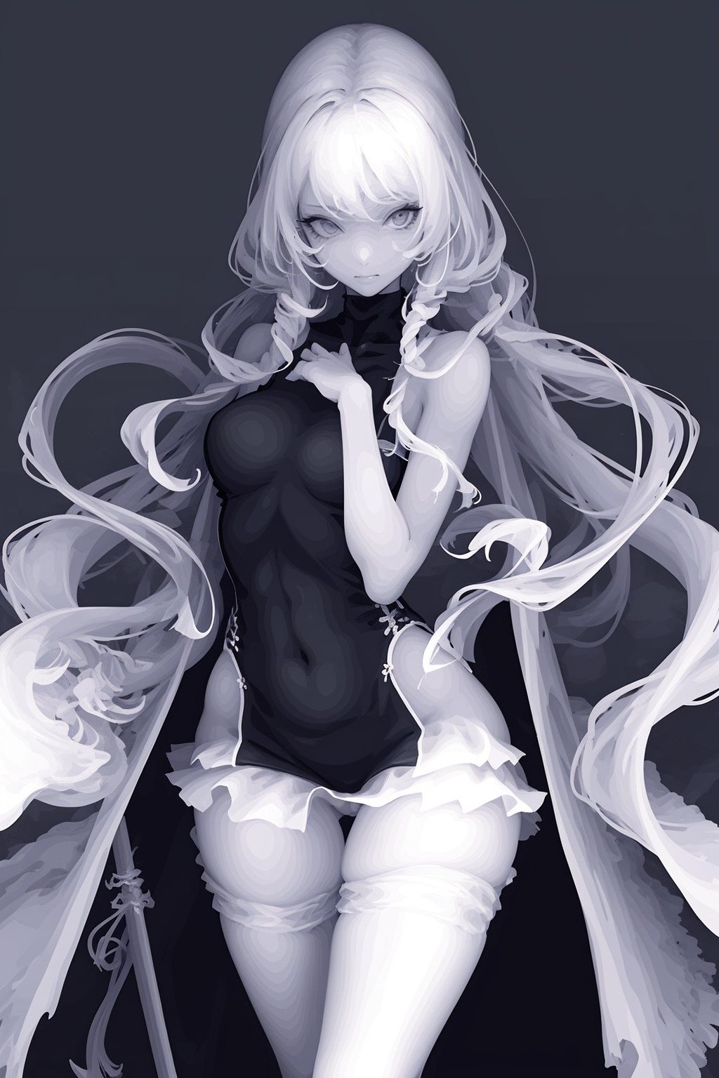 1girl,  long coat,  body suit on Tensor.Art