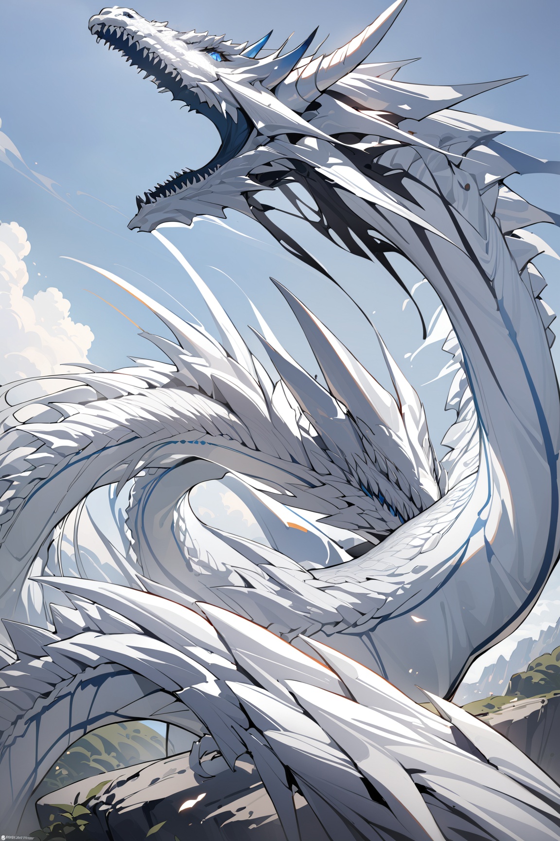 masterpiece,  best quality,  white dragon on Tensor.Art