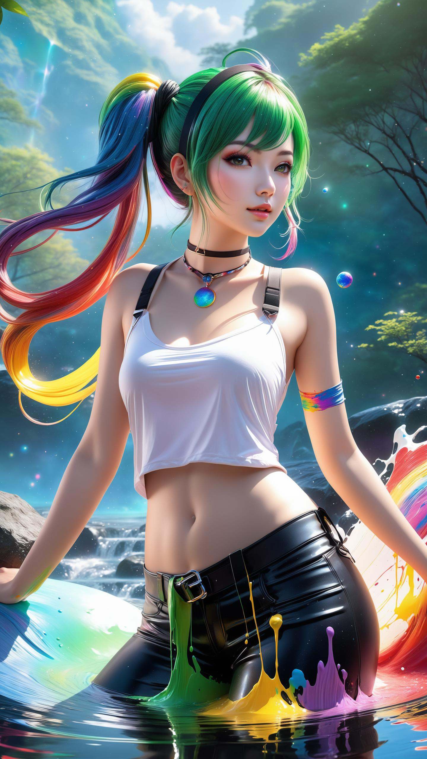 1girl,  solo,  green on Tensor.Art