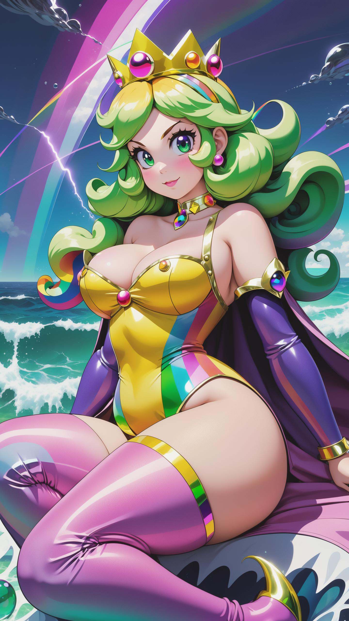 (Princess Peach completely nude,  Princess Peach hentai),  (perfect female form on Tensor.Art