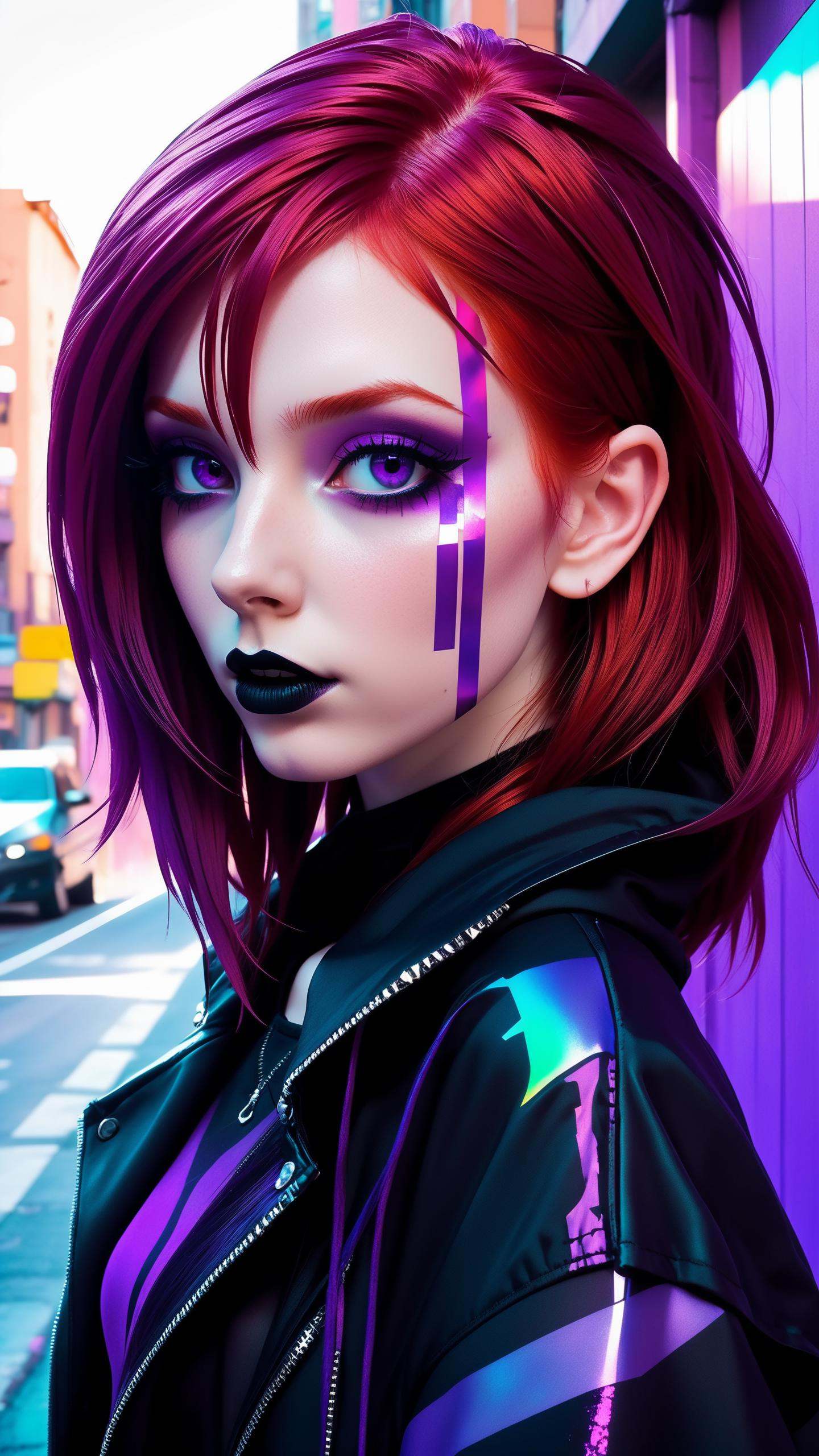dark shot,  city street,  pastel goth on Tensor.Art