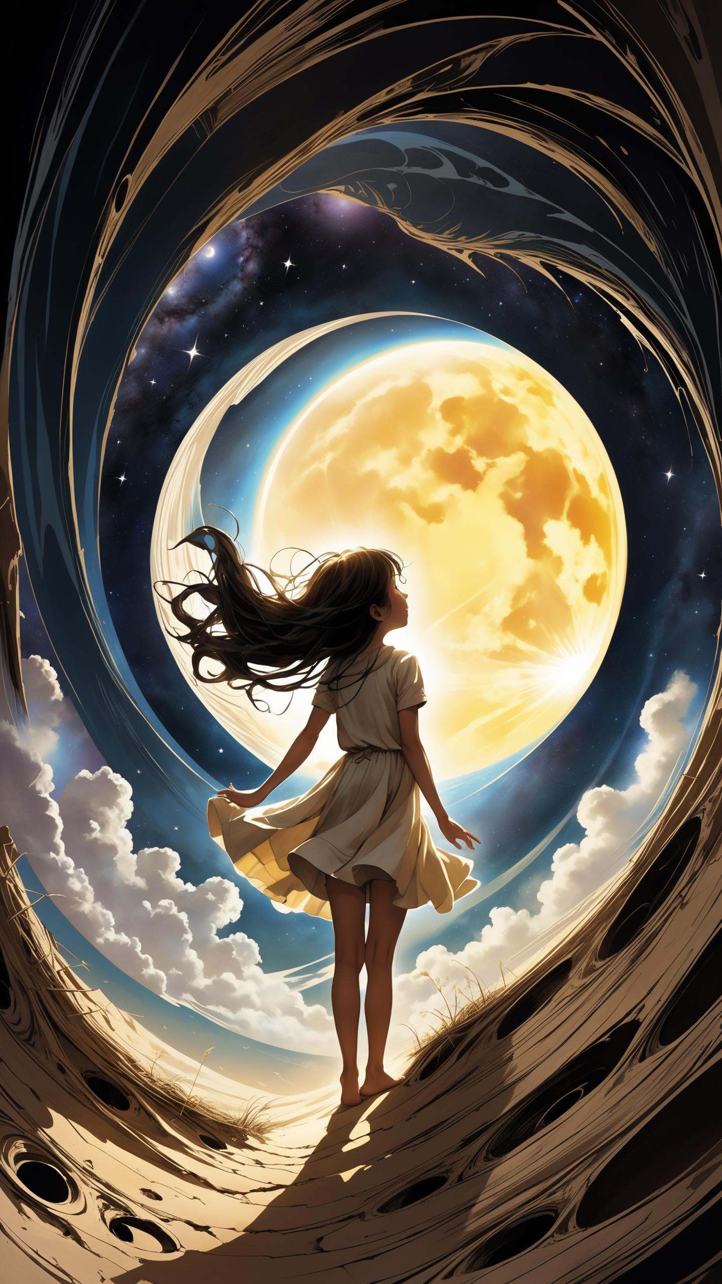 Inside a cramped,  narrow hole,  The two of us show each other our dreams on Tensor.Art