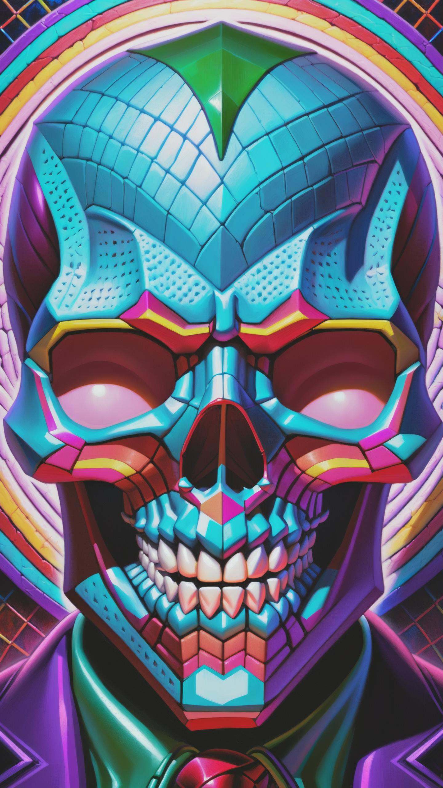 Hyper realistic art skull joker demon concept art portrait by Casey Weldon,  Olga Kvasha,  Miho Hirano on Tensor.Art