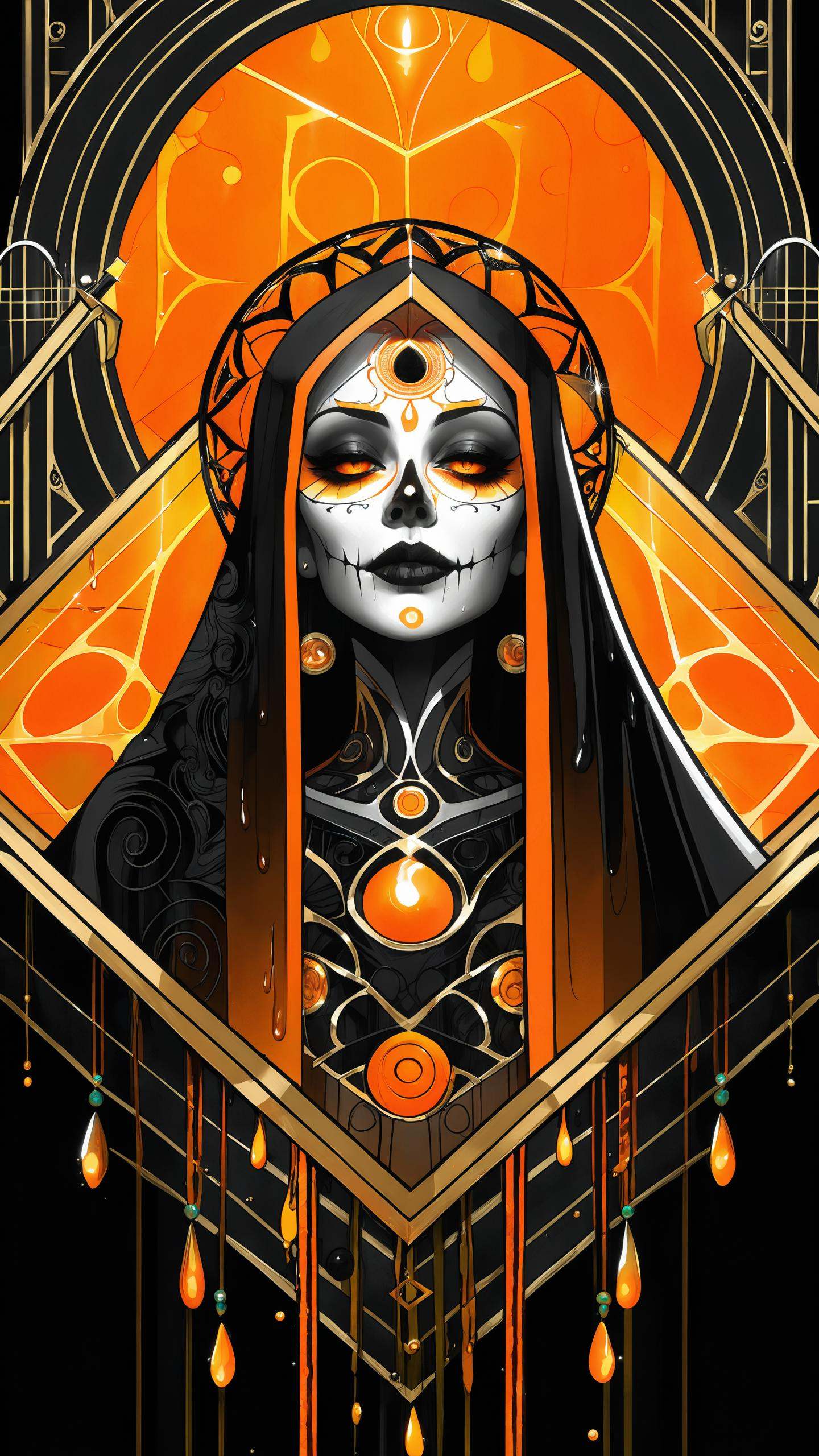 Santa Muerte,  best quality,  digital painting on Tensor.Art