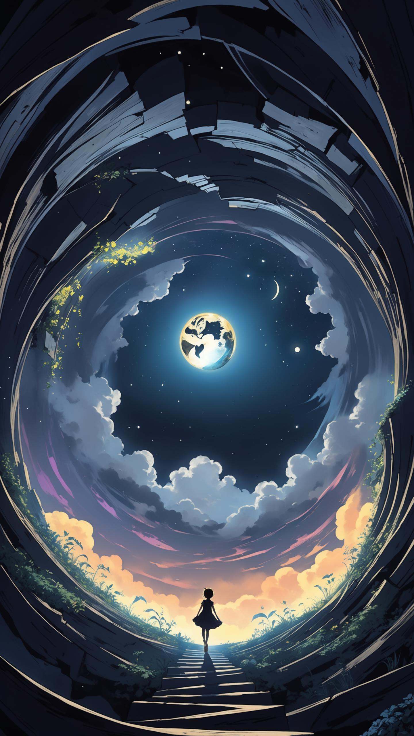 Inside a cramped,  narrow hole,  The two of us show each other our dreams on Tensor.Art