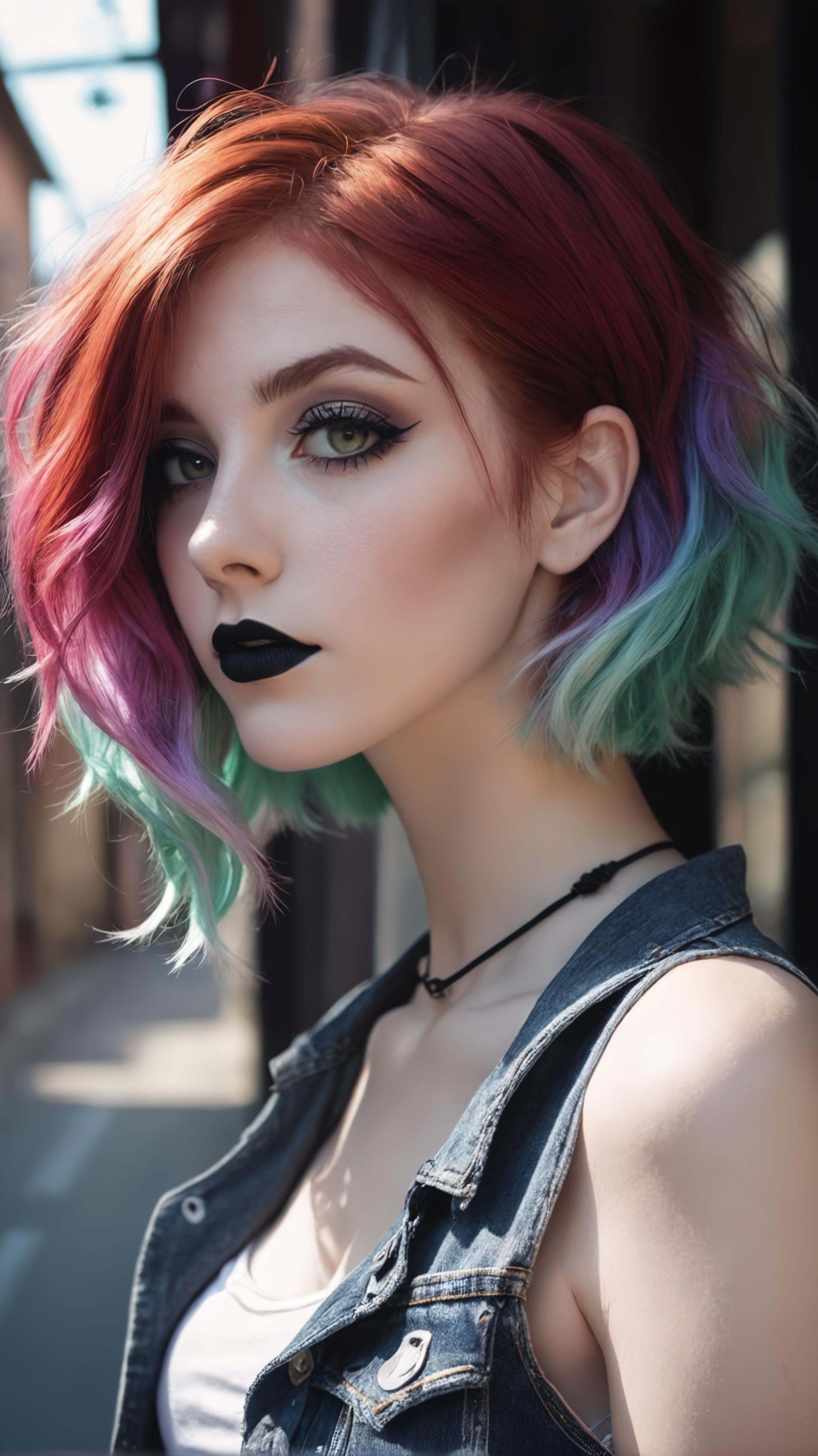 Dark shot,  city street,  pastel goth on Tensor.Art