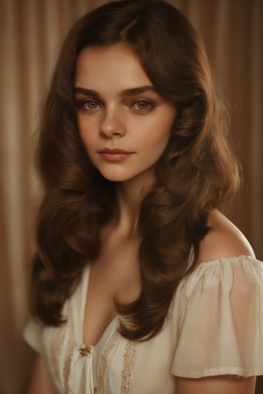 woman with shoulder length brown hair and a white shirt,  soft portrait shot 8 k,  close-up portrait film still on Tensor.Art