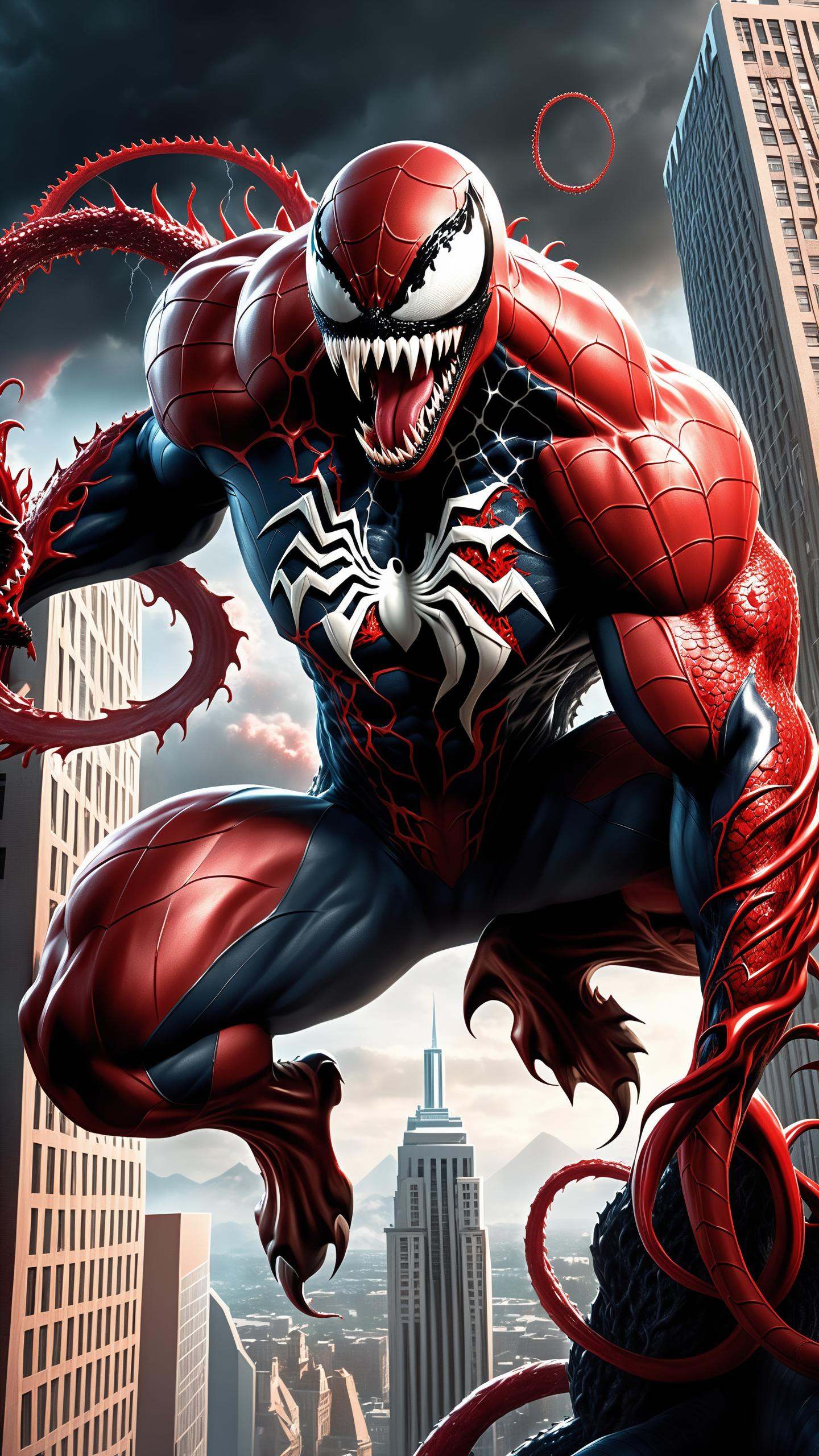 (Postal dude),  perfect mix between Carnage from Marvel and Godzilla,  with Carnage's red tentacles protruding from his en...