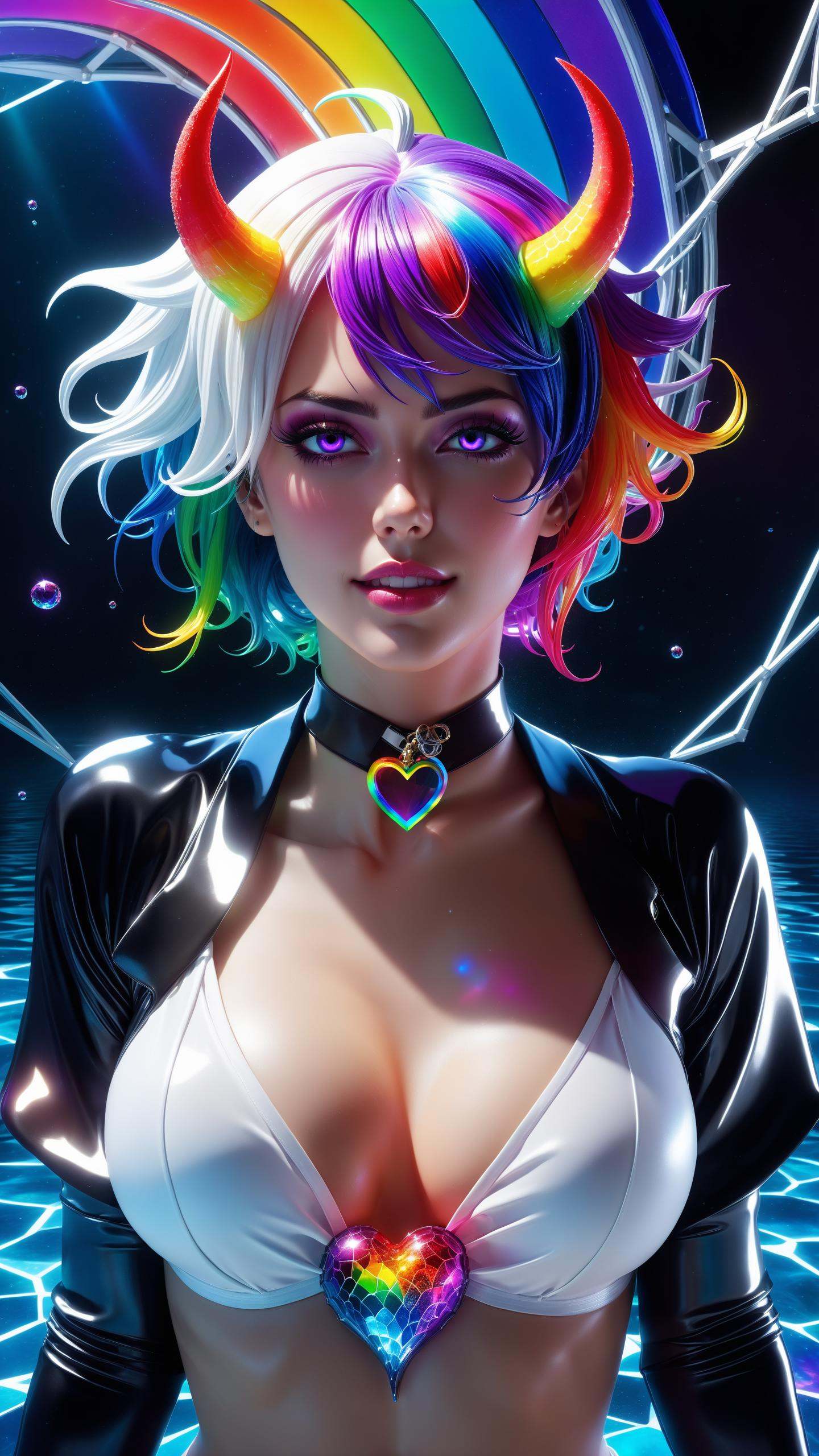 sexy girl,  frilly hairstyle,  latex dress on Tensor.Art