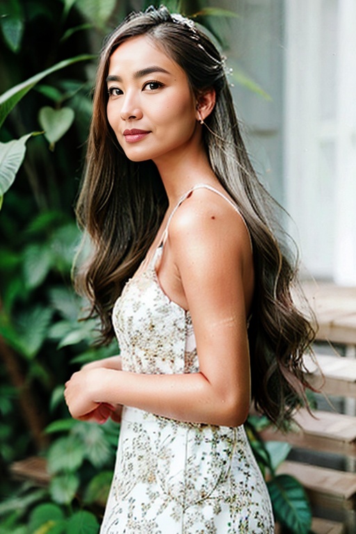 In the realism of a photograph,  a mesmerizing portrait captures a 27-year-old Vietnamese girl with long white hair. Her y...