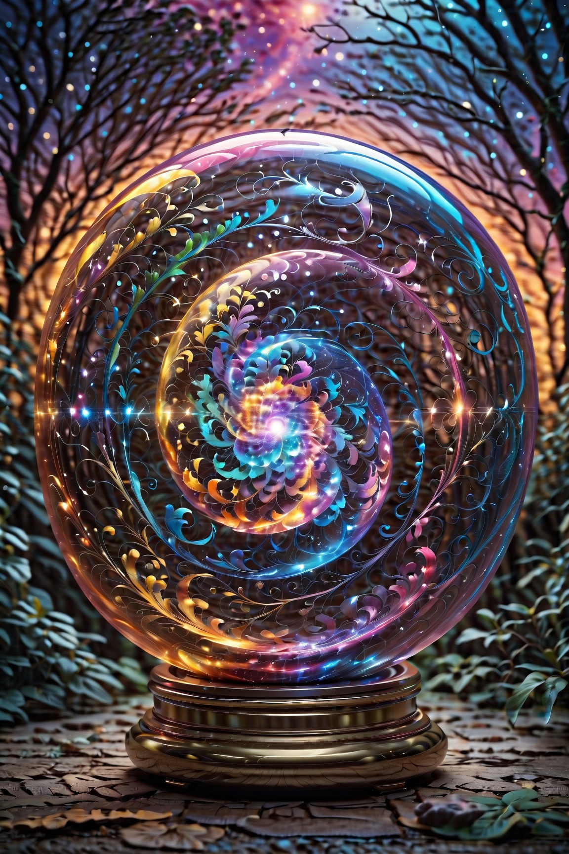 A beautiful magical orb that swirls with magical energy in brightly glowing vivid colors

