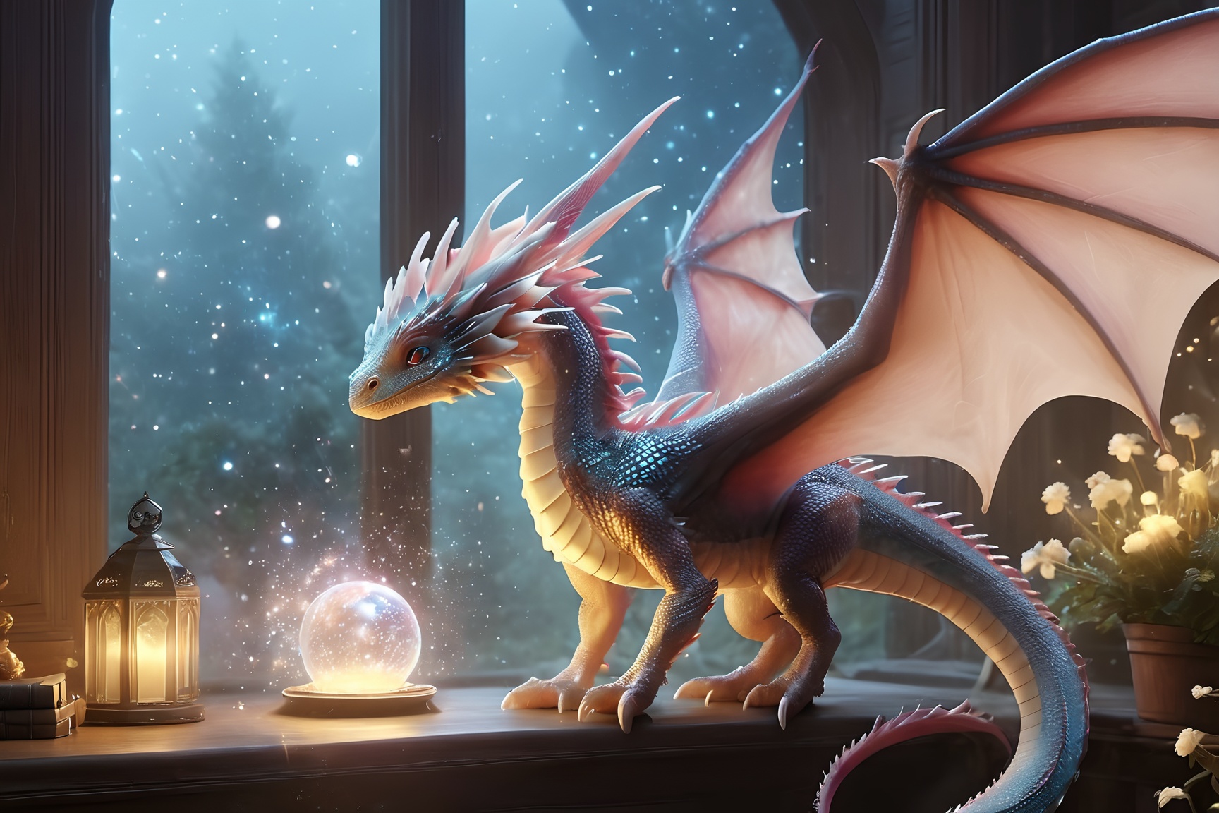 Tiny dragon familiar,  full body,  1girl on Tensor.Art