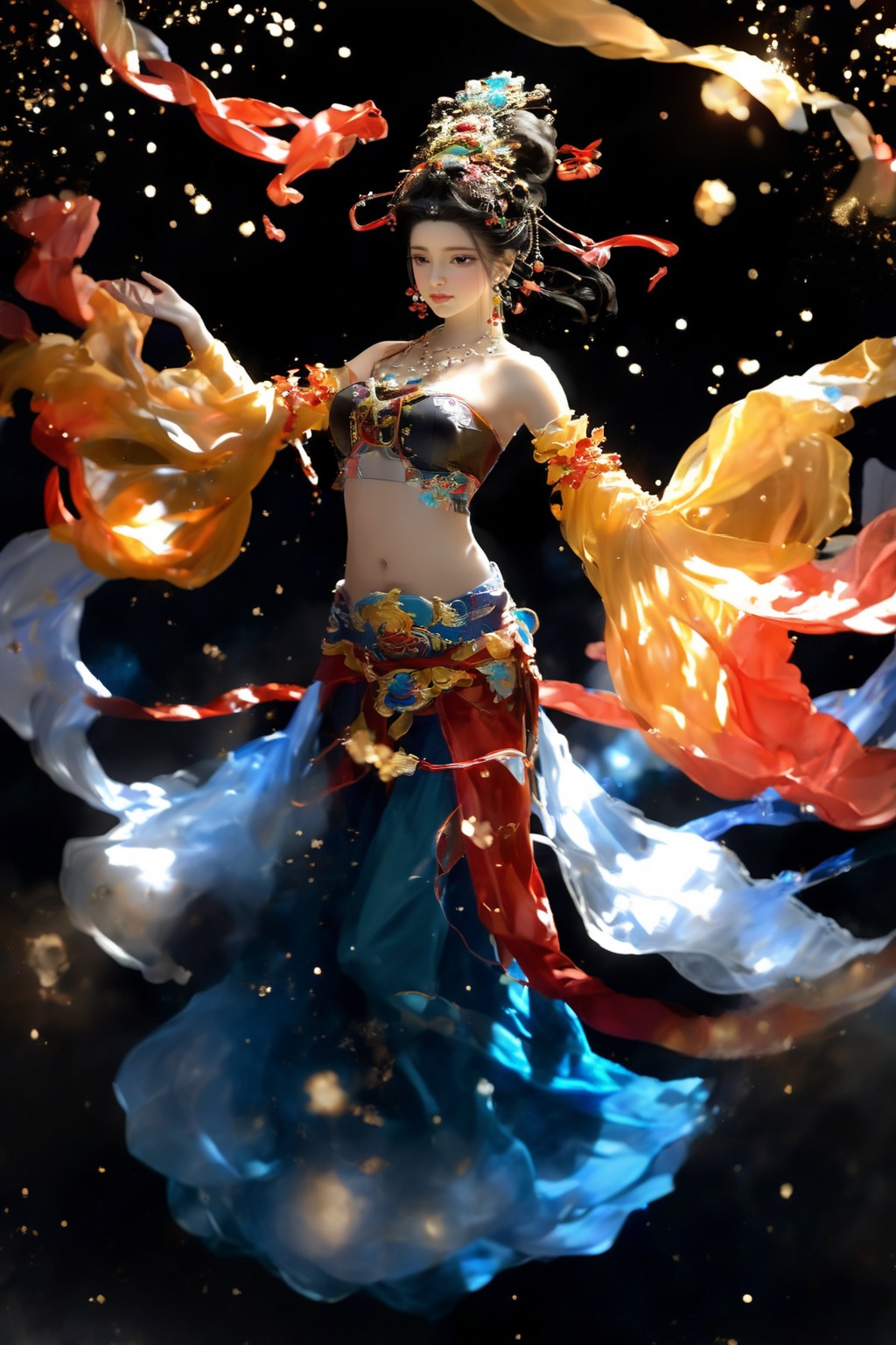 1girl,  solo,  black hair on Tensor.Art