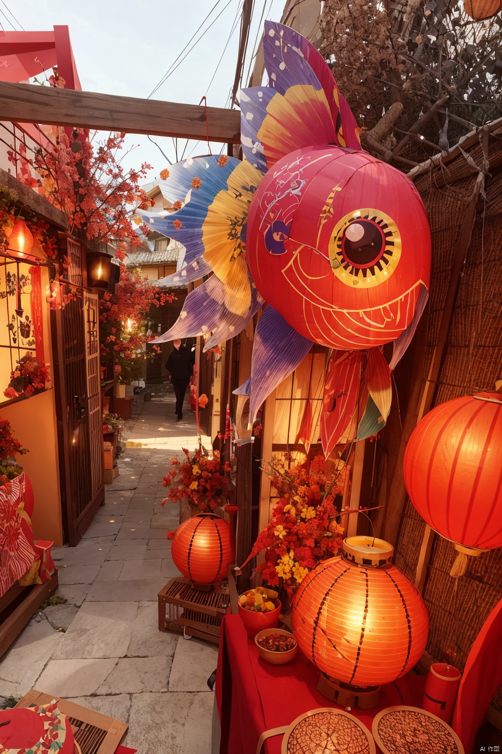 Festival atmosphere

solo

no humans

fish

colorful

surreal

abstract

Animal lanterns


