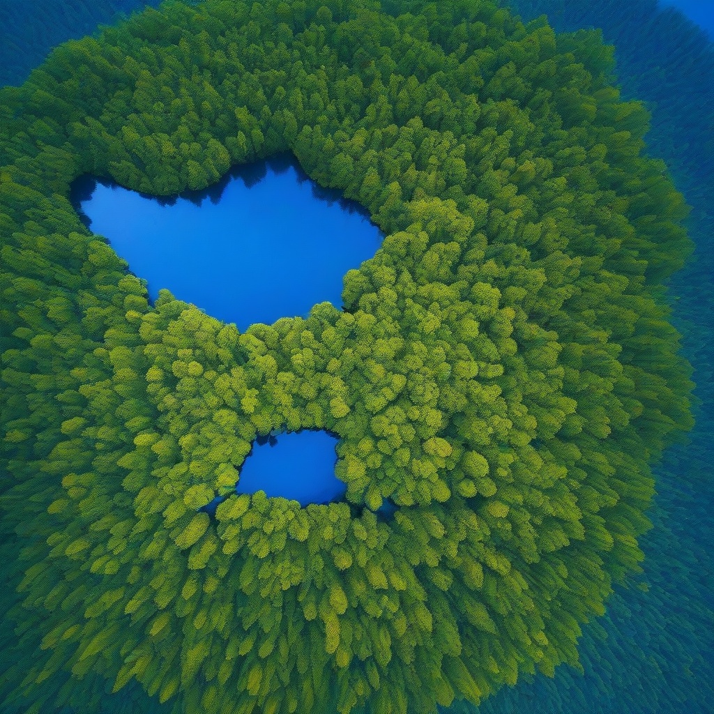 <lora:Aerial_photography:0.8>  masterpiece, bright colors, aerial photography, no humans, tree, blue background, scenery