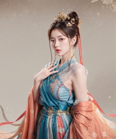  masterpiece, best quality, realistic, Highly detailed, simple background,yue,1girl, solo, hair ornament, hanfu,