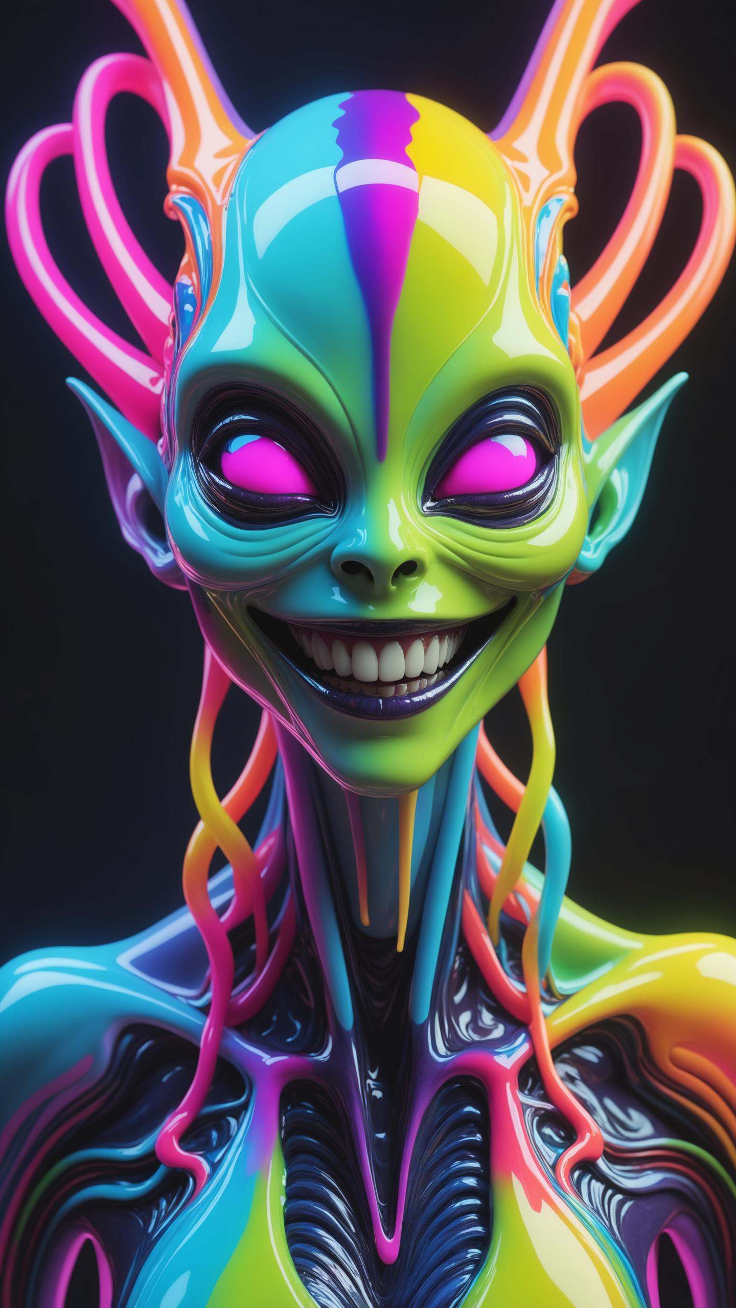 impossibly beautiful portrait of alien shapeshifter entity,  insane smile,  intricate complexity on Tensor.Art