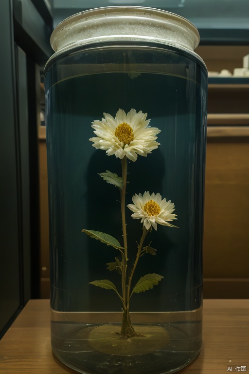 In a dim and serene space, the scent of death lingers quietly. This space resembles an enormous container, enclosed on all sides except for a faint ray of light filtering through its top. The inner walls of the container are sleek and icy, seemingly forged from an unknown black metal, imprisoning all life within its relentless grasp.

At the center of the container, a delicate flower blossoms silently. Its petals are tender and vibrant, emitting a subtle fragrance that contrasts sharply with the surrounding stillness. Yet, this flower exudes an eerie beauty, as if it does not belong in this world, perseveringly blooming on the brink of death.

Around the flower, a few wilted petals lie scattered. They were once a part of the bloom but have now lost their vitality. These withered petals seem to narrate the fragility and brevity of life, contrasting starkly with the vibrant flower and evoking deep reflections on the meaning of existence.. DEA