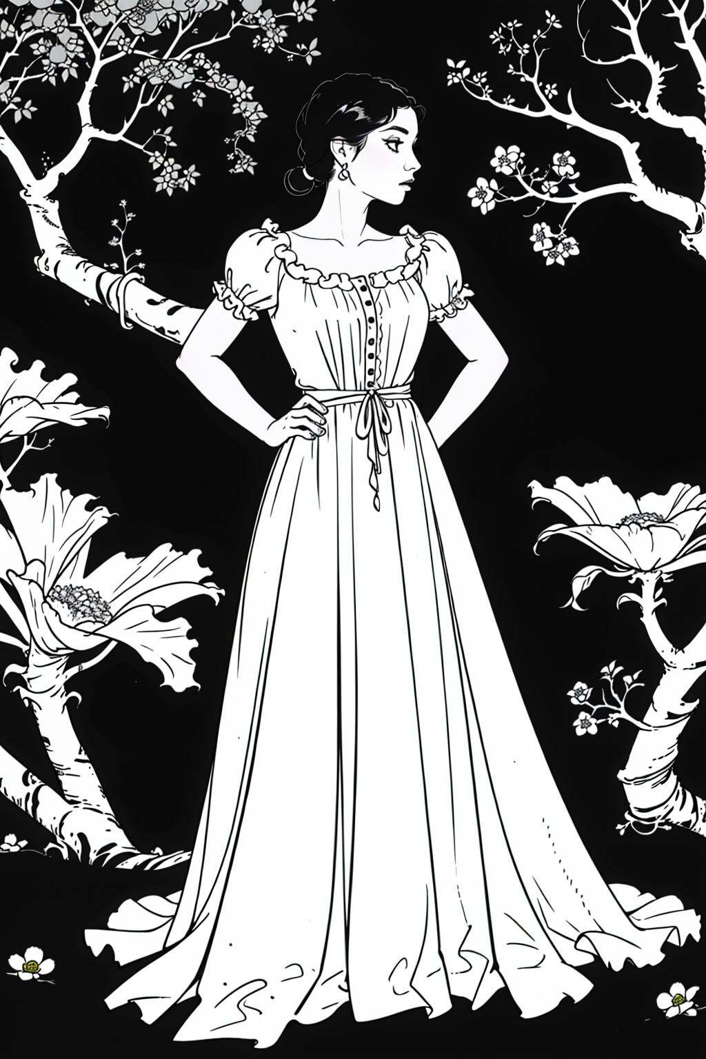 master piece, high quality, a beautiful girl, long dress