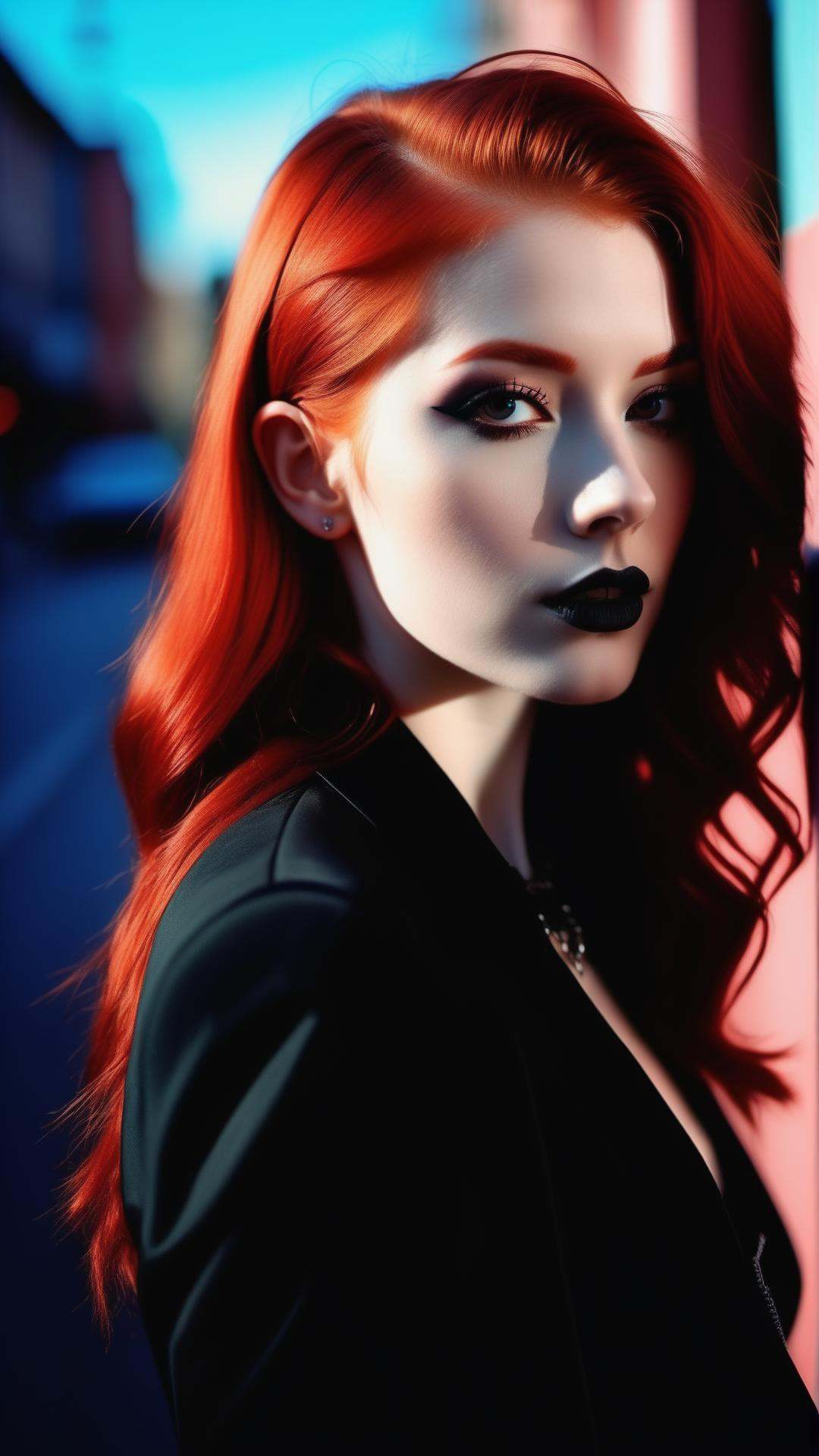 dark shot,  city street,  pastel goth on Tensor.Art