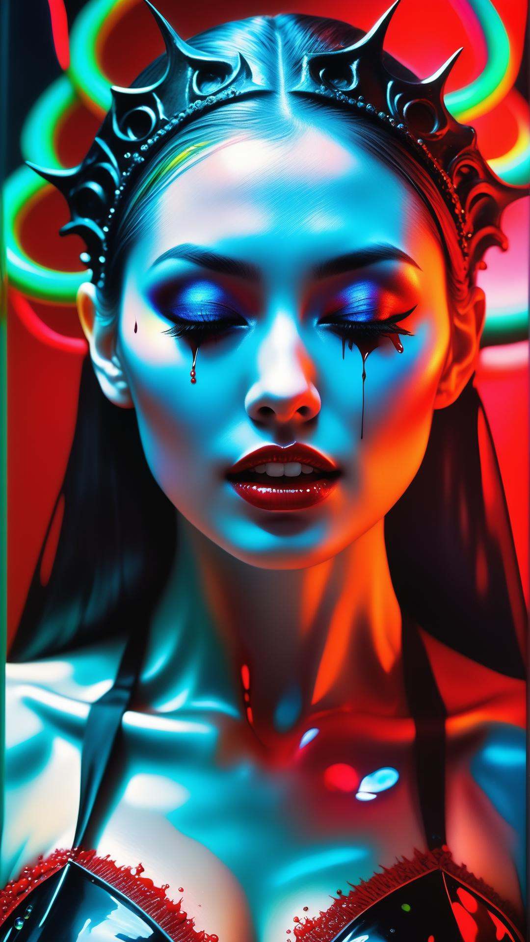 A girl,  laughing,  Colorful colors on Tensor.Art