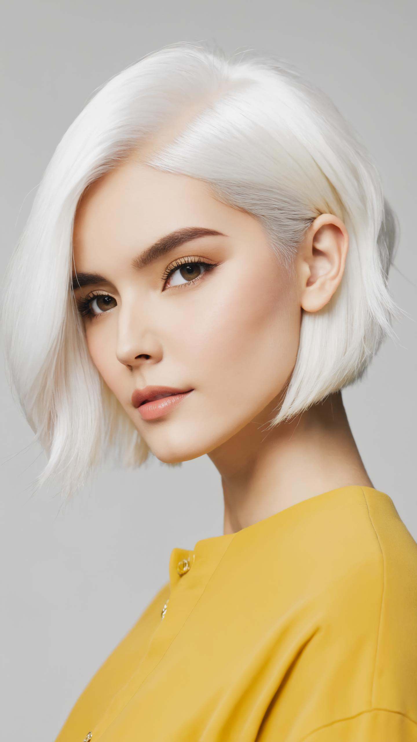 ((short parted down middle white hair)) on Tensor.Art