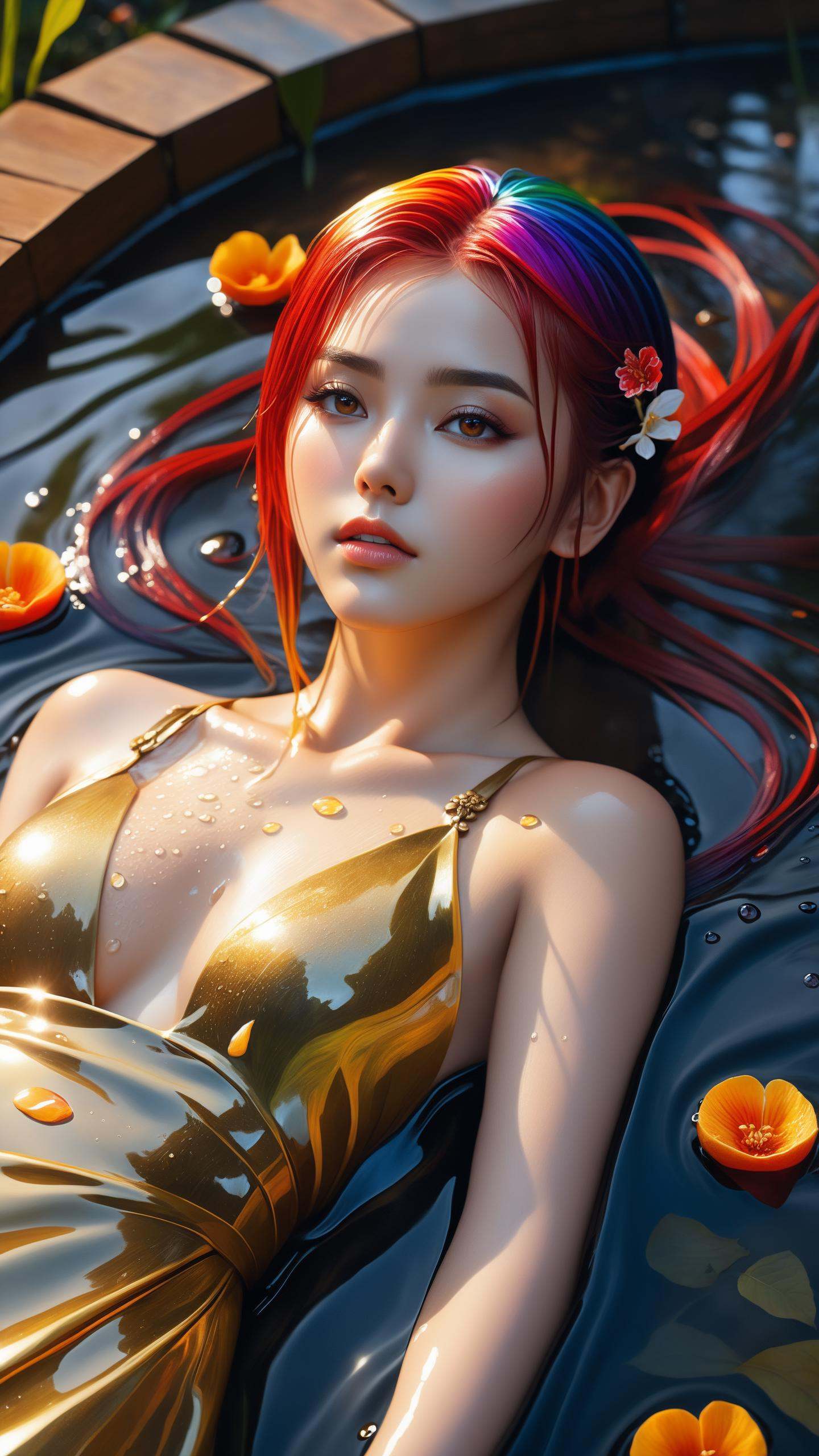 golden eye,  20 year old woman,  realistic on Tensor.Art
