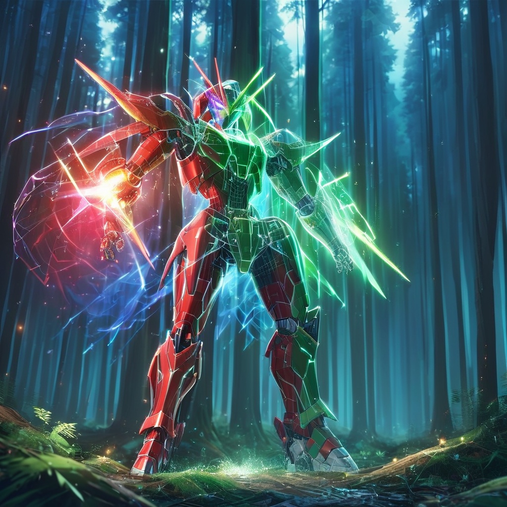 a noc-wfhlgr mecha,  forest on Tensor.Art