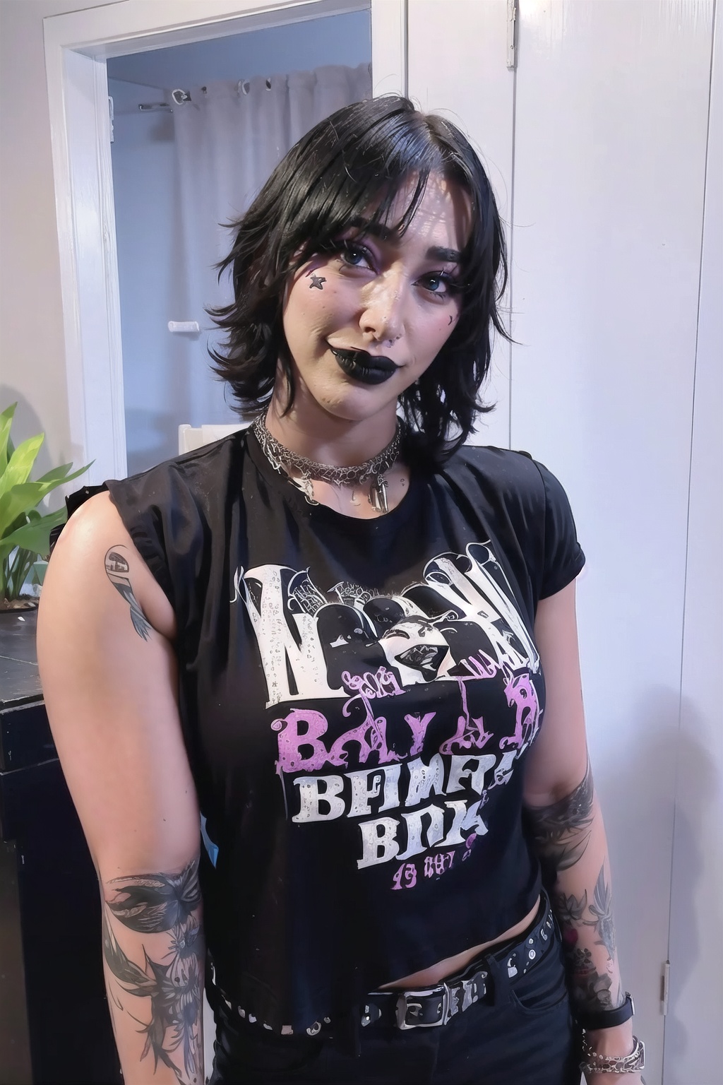 1girl,  Rhea_Ripley,  black hair on Tensor.Art