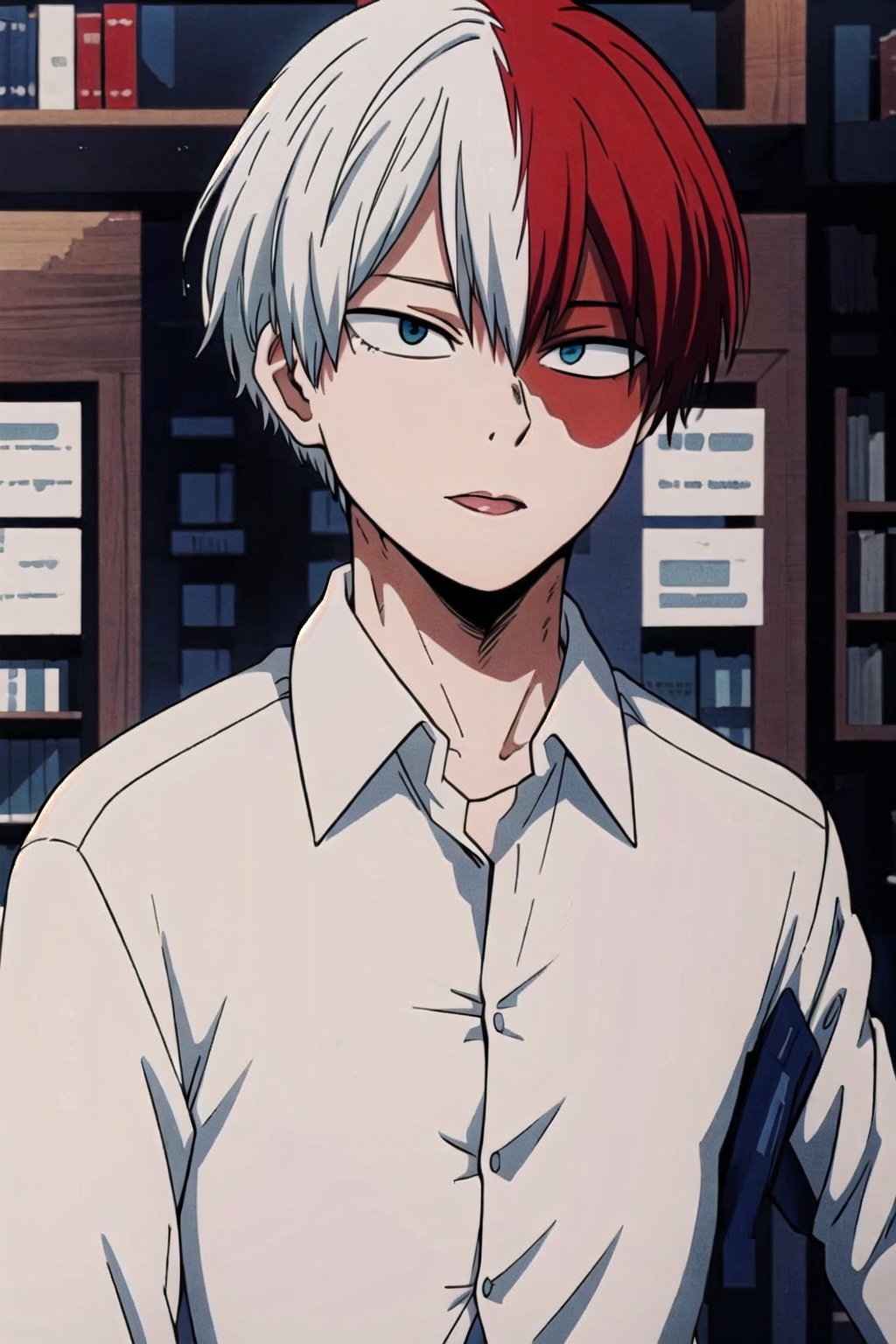 1boy,  red and white hair,  Short hair on Tensor.Art