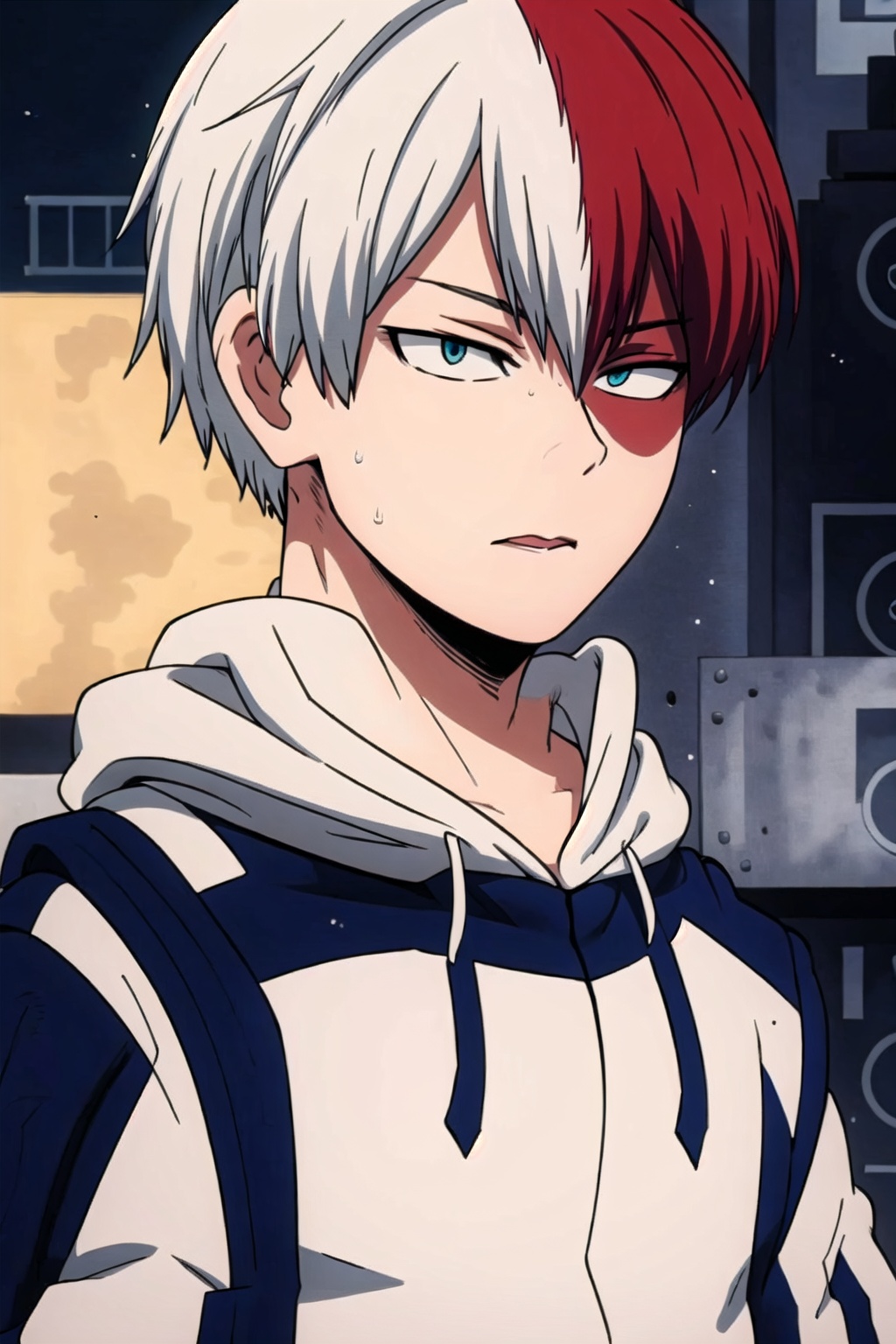 1boy,  red and white hair,  Short hair on Tensor.Art