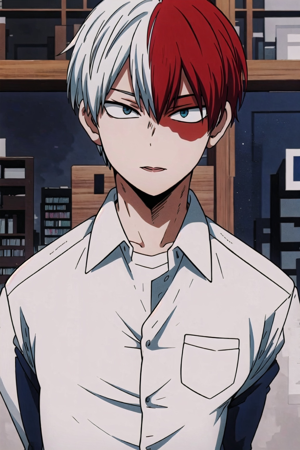 1boy,  red and white hair,  Short hair on Tensor.Art