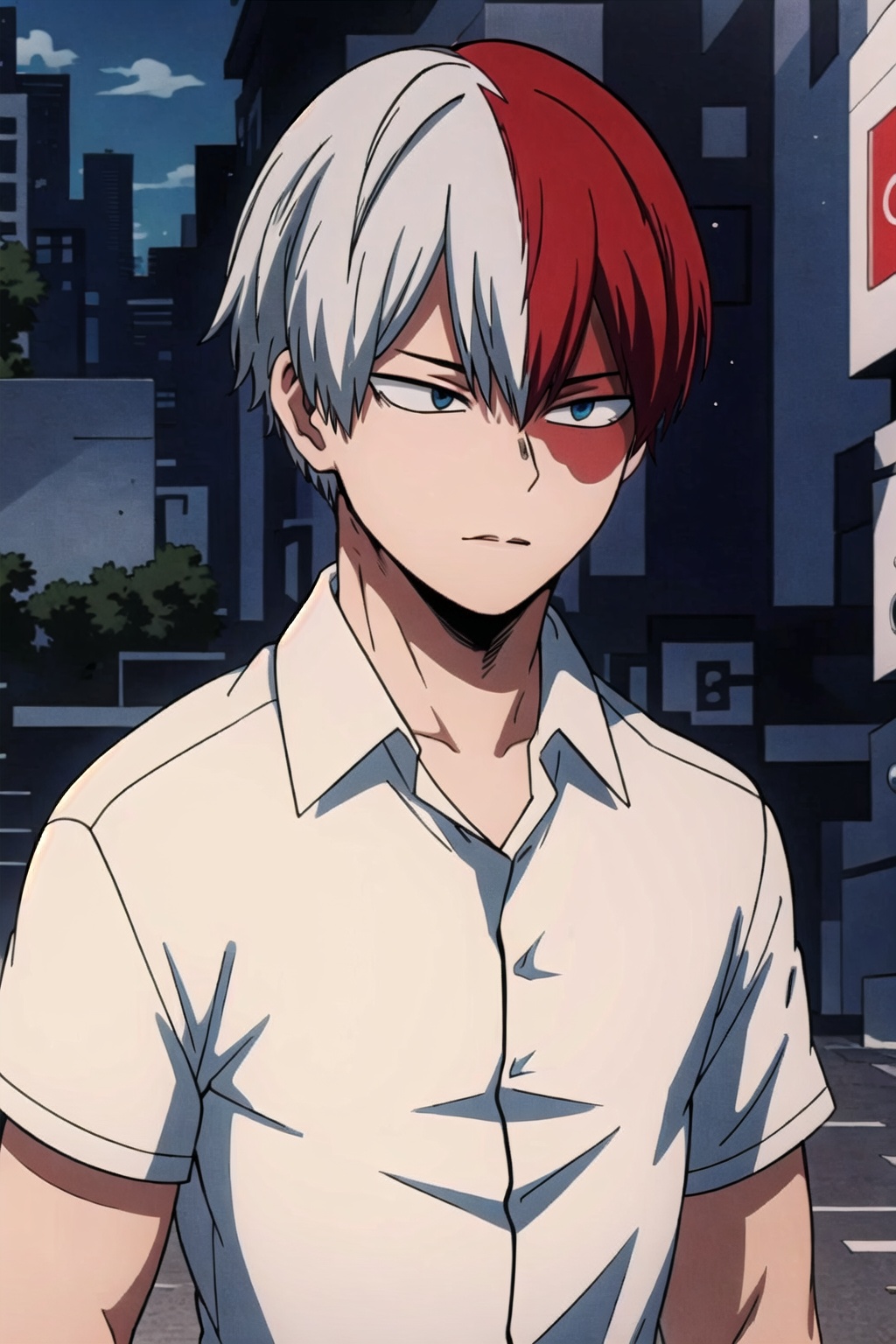 1boy,  red and white hair,  Short hair on Tensor.Art