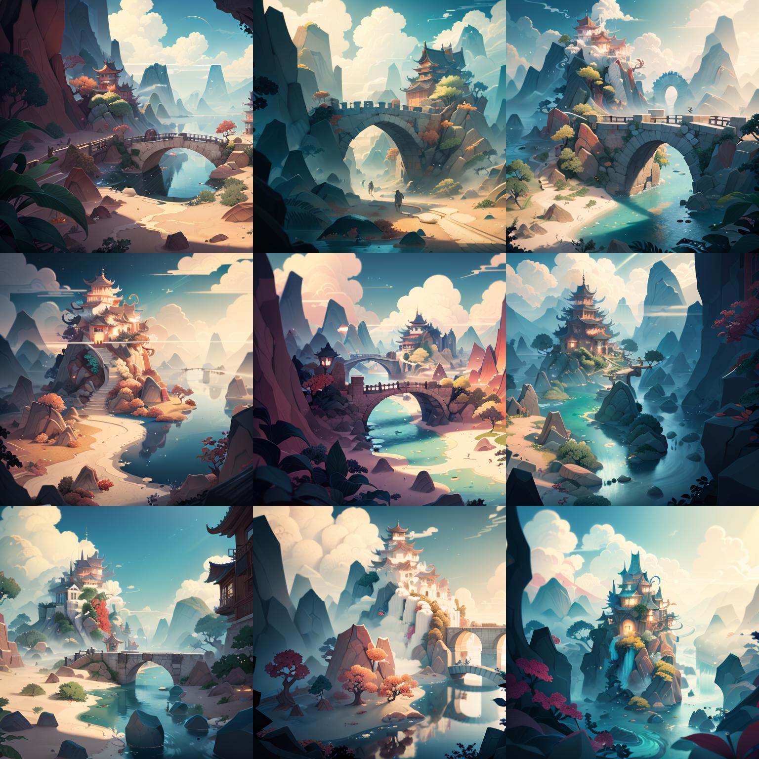 sky,  White clouds,  Fairyland by 游戏AI研究所 on Tensor.Art