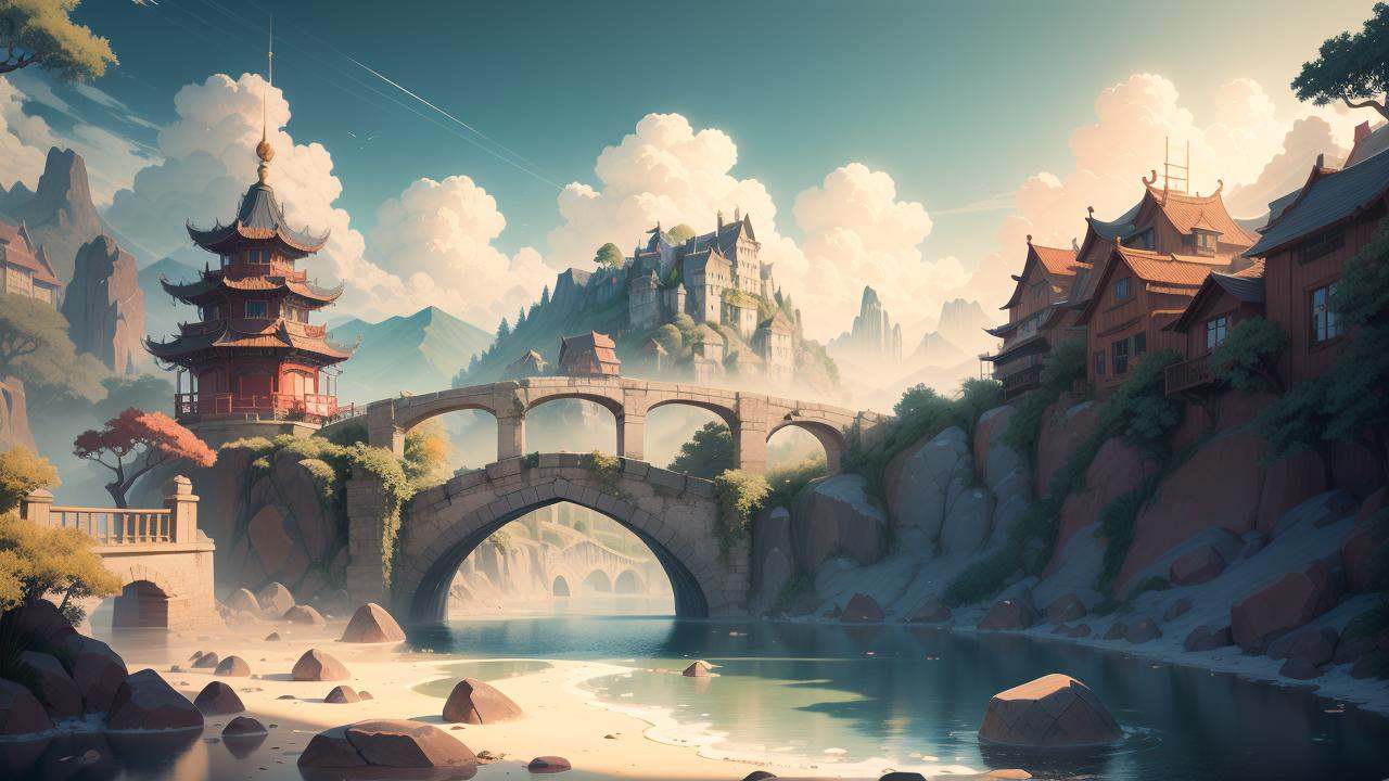 sky,  White clouds,  Fairyland by 游戏AI研究所 on Tensor.Art