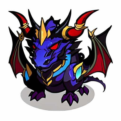 qban,game icon institute,1 Dragon,reasonable structure,high resolution, game icons,weel structured,high quality, best quality, masterpiece,red eyes,horns,  tattoos,  magic,(white background),2D,Clear priorities,cartoon style <lora:qban:0.8>