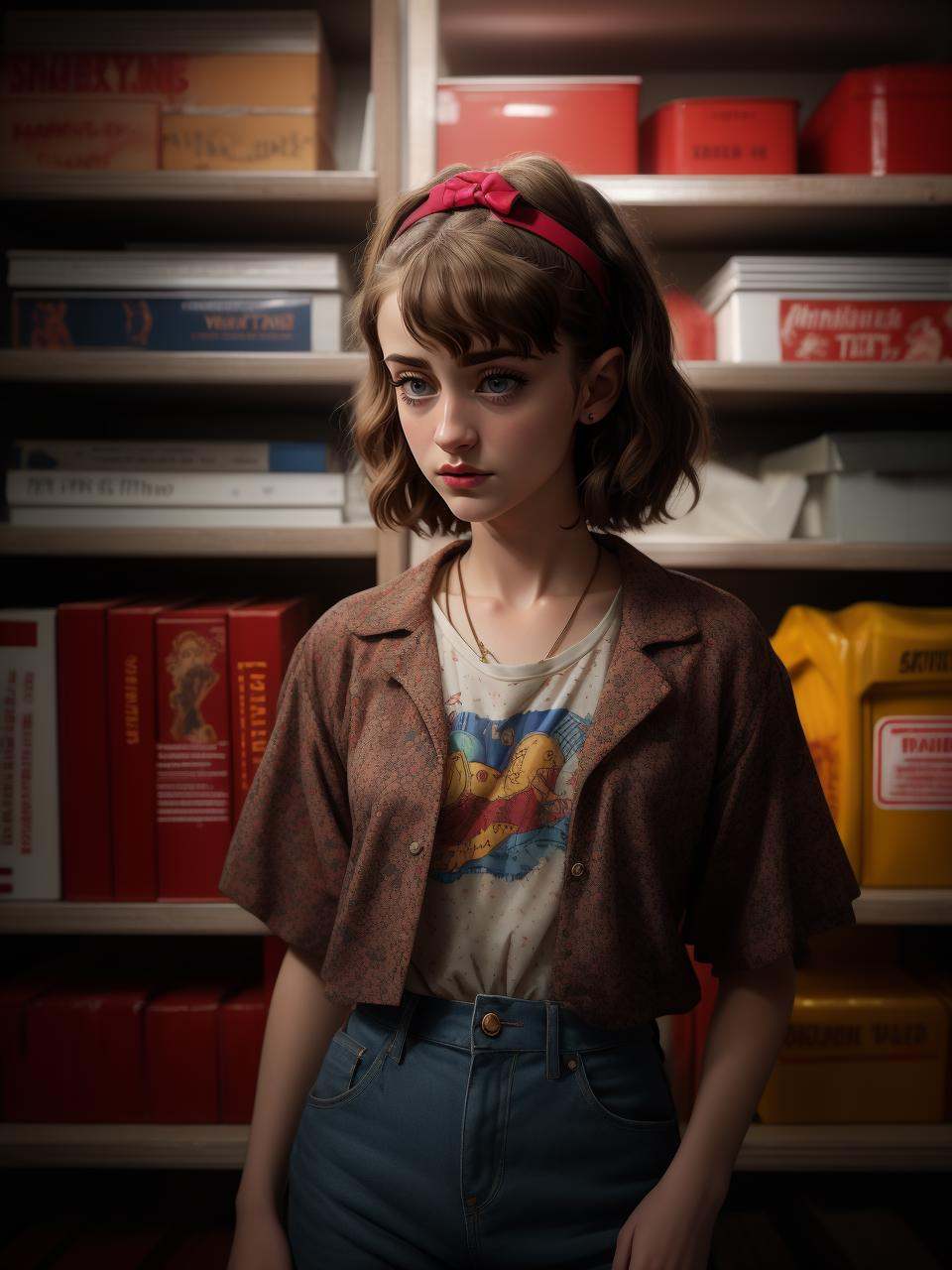 Mature 24yo Natalia Dyer,  Stranger Things Style,  by H. R. Giger on Tensor.Art